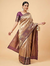 MIMOSA Maroon Kanjivaram Art Silk Saree — pose 8 styling detail