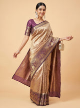MIMOSA Maroon Kanjivaram Art Silk Saree — pose 8 styling detail