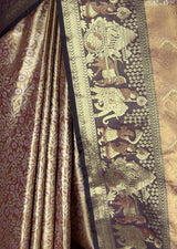 MIMOSA Maroon Kanjivaram Art Silk Saree — fleets shot full lifestyle
