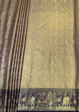 MIMOSA Maroon Kanjivaram Art Silk Saree — pallu and zari work detail