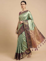 MIMOSA Rama Kanjivaram Art Silk Saree — pose 6 styling detail