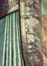 MIMOSA Rama Kanjivaram Art Silk Saree — fleets shot full lifestyle
