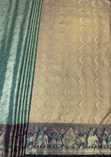 MIMOSA Rama Kanjivaram Art Silk Saree — pallu and zari work detail