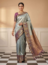 MIMOSA Saffire Kanjivaram Art Silk Saree — pose 6 styling detail
