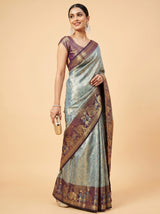 MIMOSA Saffire Kanjivaram Art Silk Saree — pose 7 styling detail