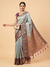MIMOSA Saffire Kanjivaram Art Silk Saree — pose 8 styling detail