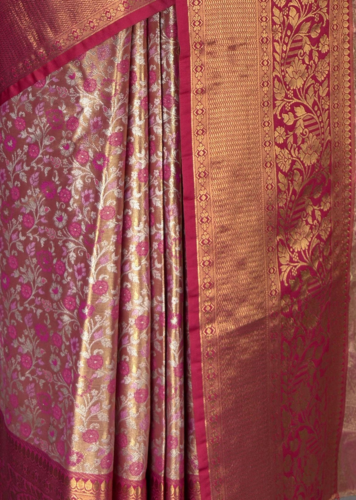 MIMOSA Gajari Kanjivaram Art Silk Saree — fleets shot full lifestyle