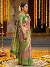 MIMOSA Magenta Kanjivaram Art Silk Saree — Draped Mannequin View