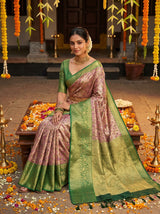 MIMOSA Magenta Kanjivaram Art Silk Saree — Styled Model View