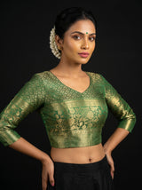 MIMOSA Magenta Kanjivaram Art Silk Saree — blouse close-up