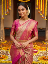 MIMOSA Maroon Kanjivaram Art Silk Saree — pose 10 styling detail