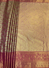 MIMOSA Maroon Kanjivaram Art Silk Saree — pallu and zari work detail