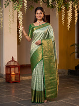 MIMOSA Pista Kanjivaram Art Silk Saree — model lifestyle
