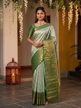 MIMOSA Pista Kanjivaram Art Silk Saree — pose 10 styling detail
