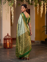 MIMOSA Pista Kanjivaram Art Silk Saree — pose 7 styling detail
