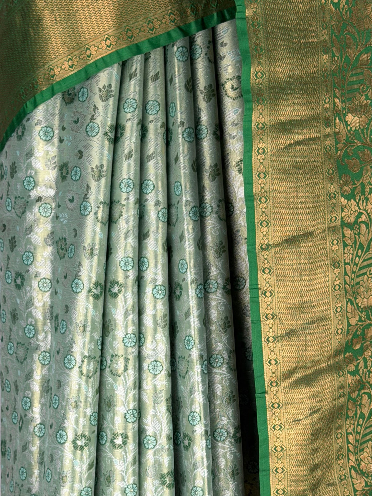 MIMOSA Pista Kanjivaram Art Silk Saree — fleets shot full lifestyle