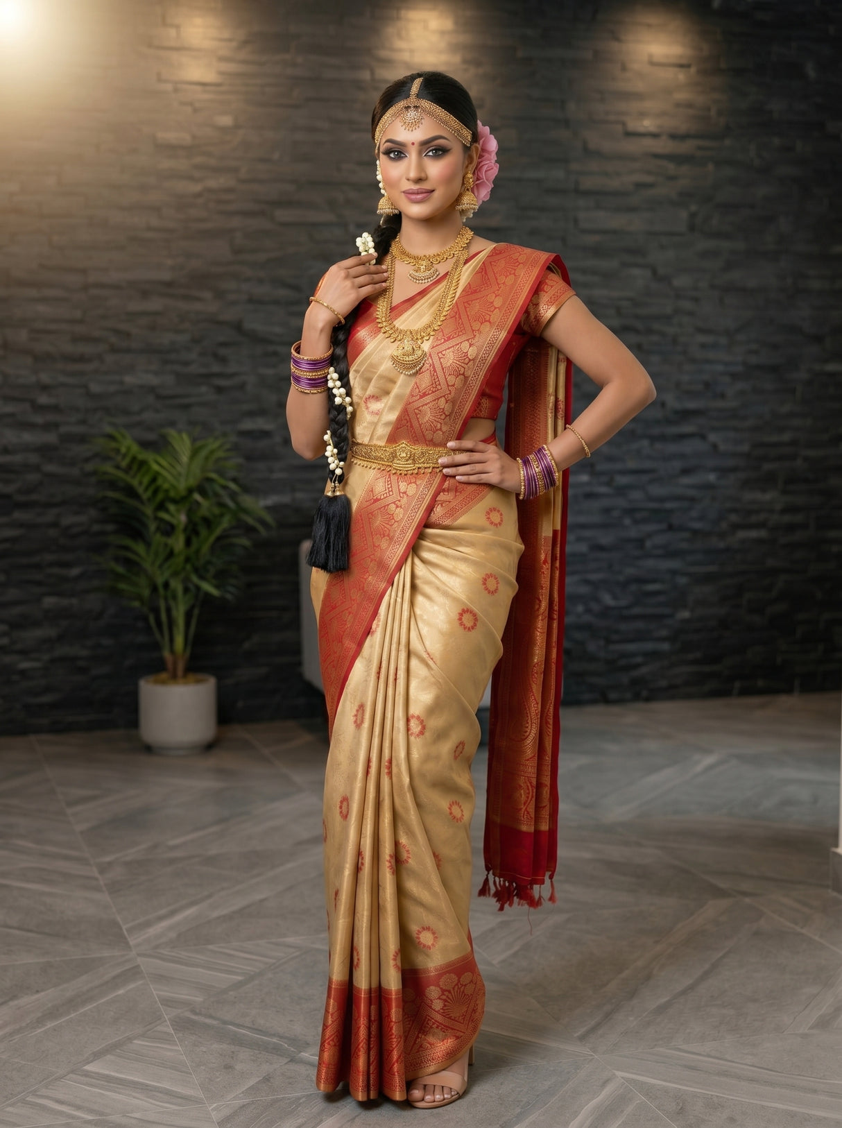MIMOSA Chiku Saree Saree — pose 4 styling detail