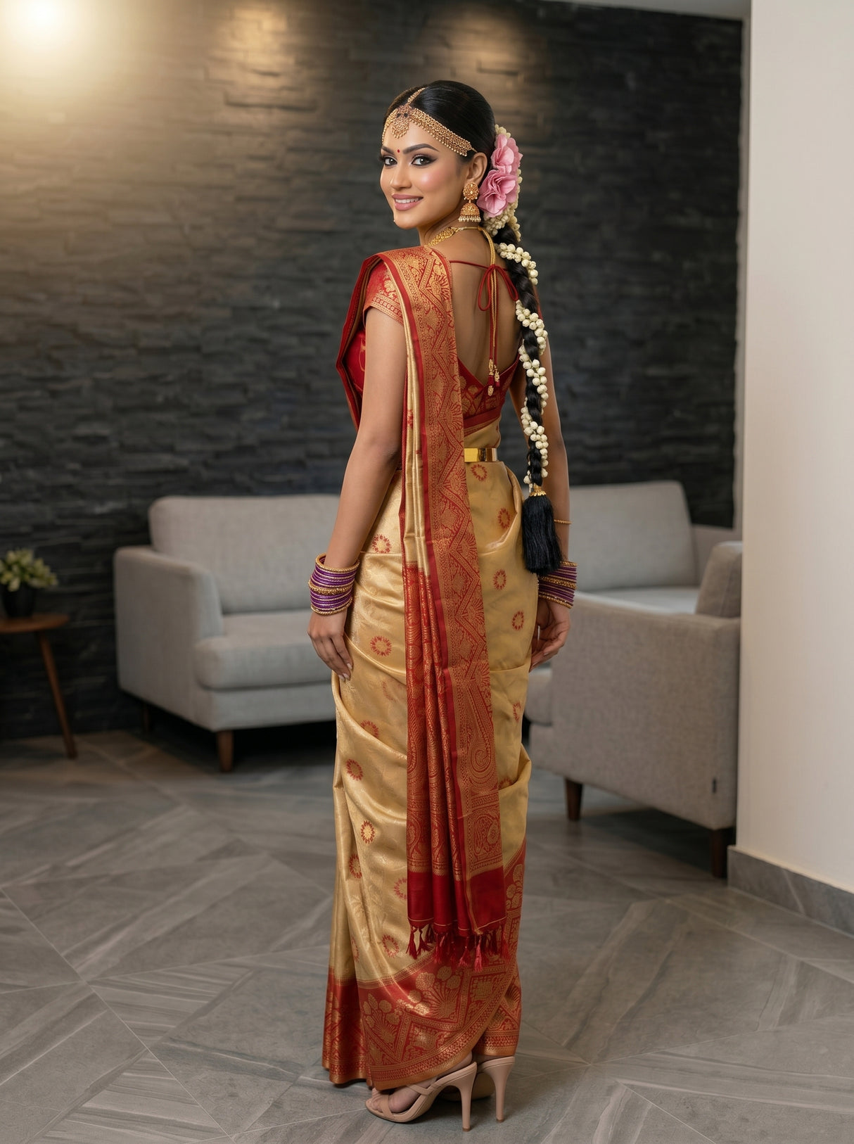 MIMOSA Chiku Saree Saree — pose 7 styling detail