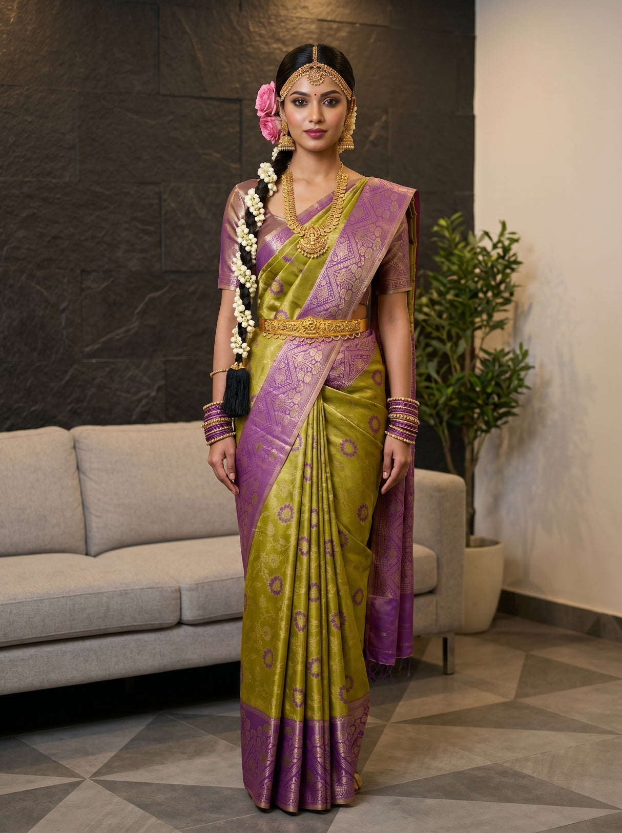 Olive  Saree