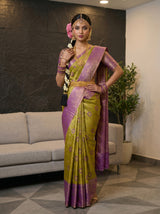 MIMOSA Olive Saree Saree — pose 4 styling detail