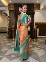 MIMOSA Peach Saree Saree — pose 7 styling detail