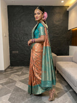 MIMOSA Peach Saree Saree — pose 9 styling detail