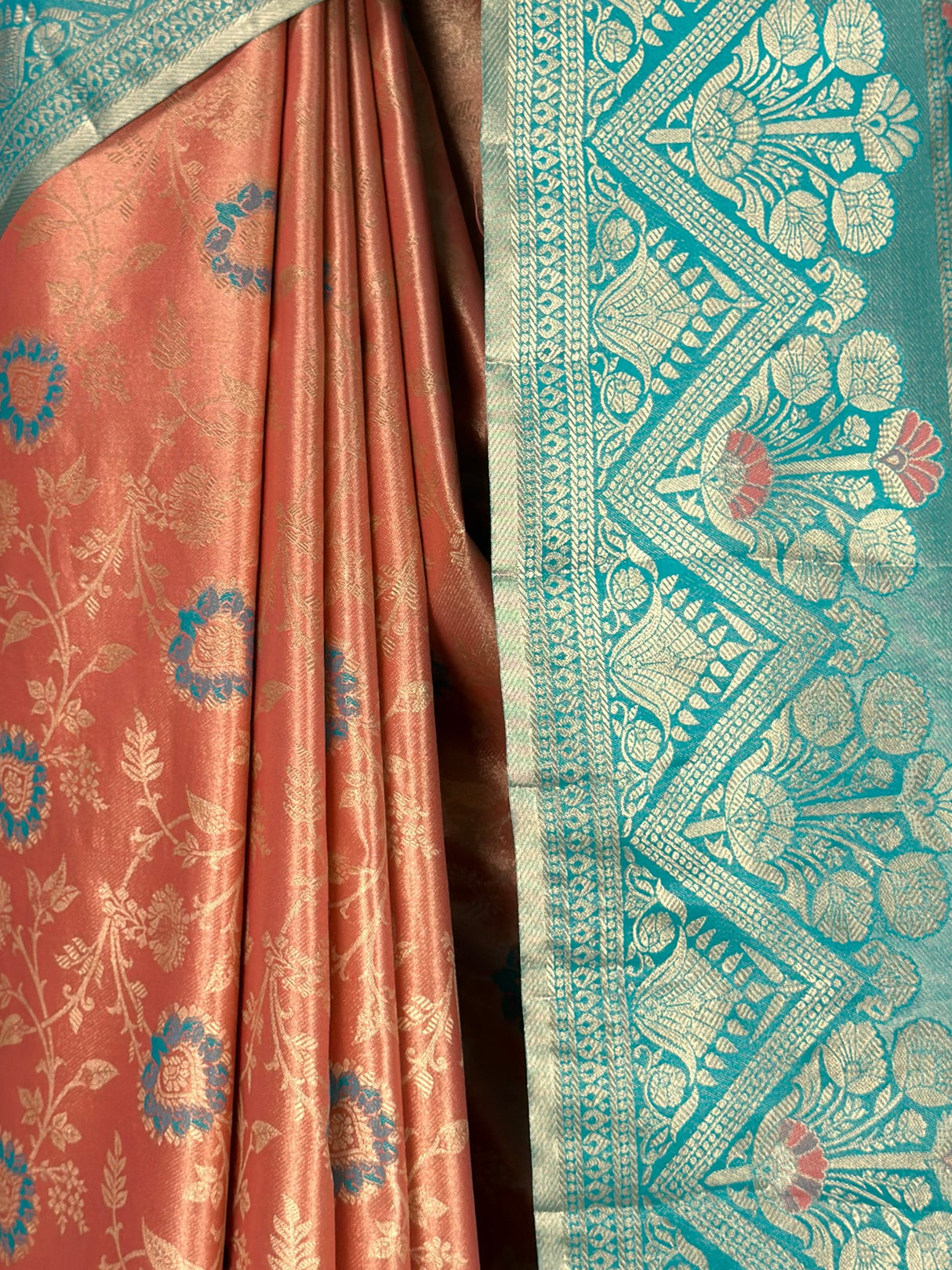 MIMOSA Peach Saree Saree — fleets shot full lifestyle