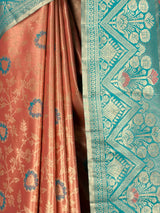 MIMOSA Peach Saree Saree — fleets shot full lifestyle