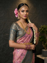 MIMOSA Pink Saree Saree — pose 10 styling detail