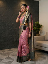 MIMOSA Pink Saree Saree — pose 3 styling detail