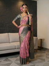MIMOSA Pink Saree Saree — pose 4 styling detail