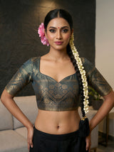 MIMOSA Pink Saree Saree — blouse close-up