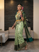 MIMOSA Pista Saree Saree — pose 9 styling detail