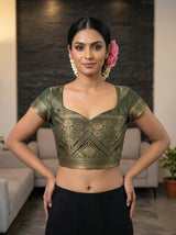 MIMOSA Pista Saree Saree — blouse close-up