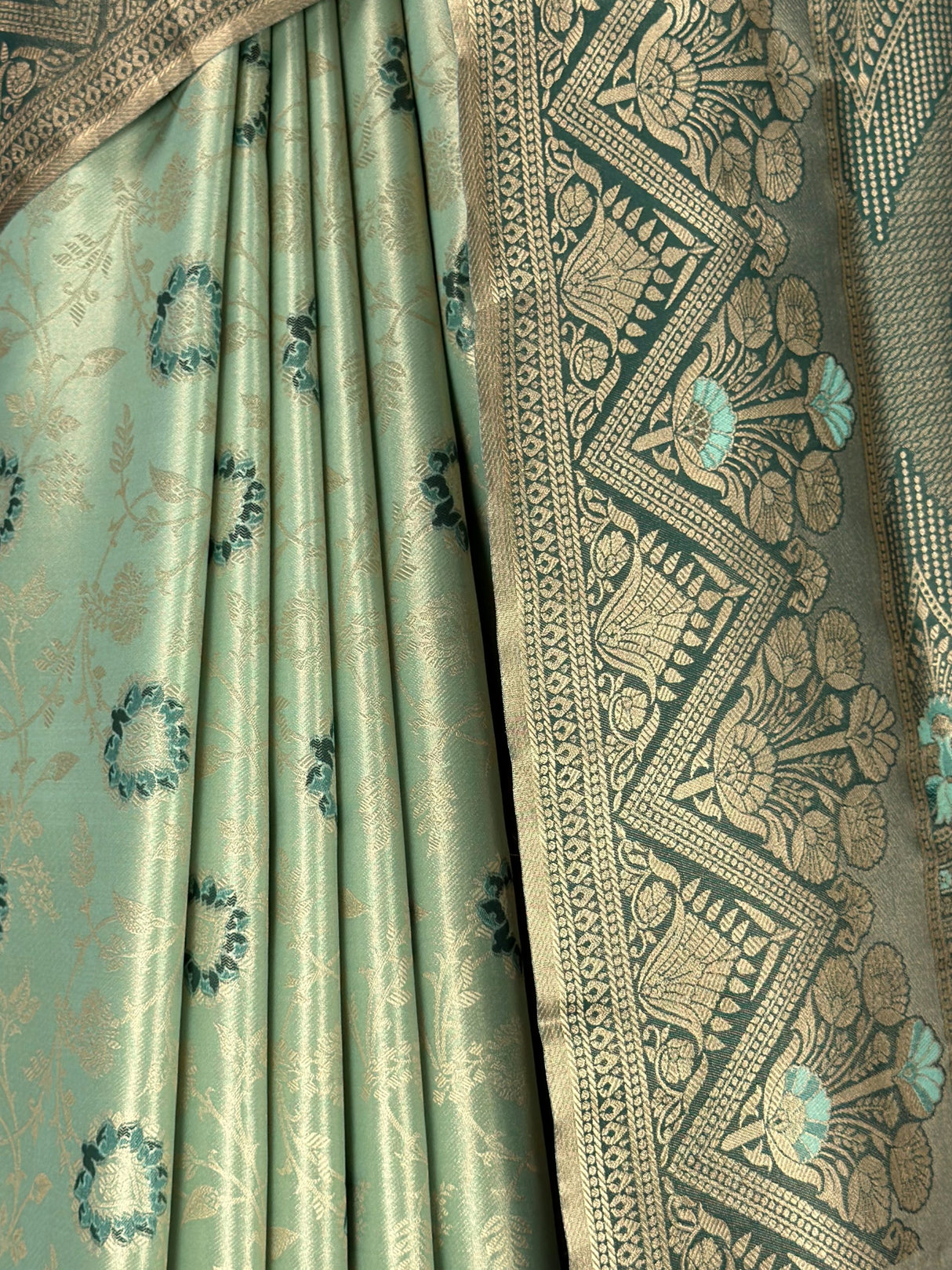 MIMOSA Pista Saree Saree — fleets shot full lifestyle