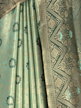 MIMOSA Pista Saree Saree — fleets shot full lifestyle
