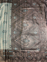 MIMOSA Pista Saree Saree — pallu and zari work detail