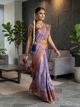 MIMOSA Royal Blue Saree Saree — pose 6 styling detail
