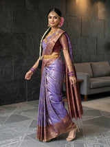 MIMOSA Royal Blue Saree Saree — pose 9 styling detail