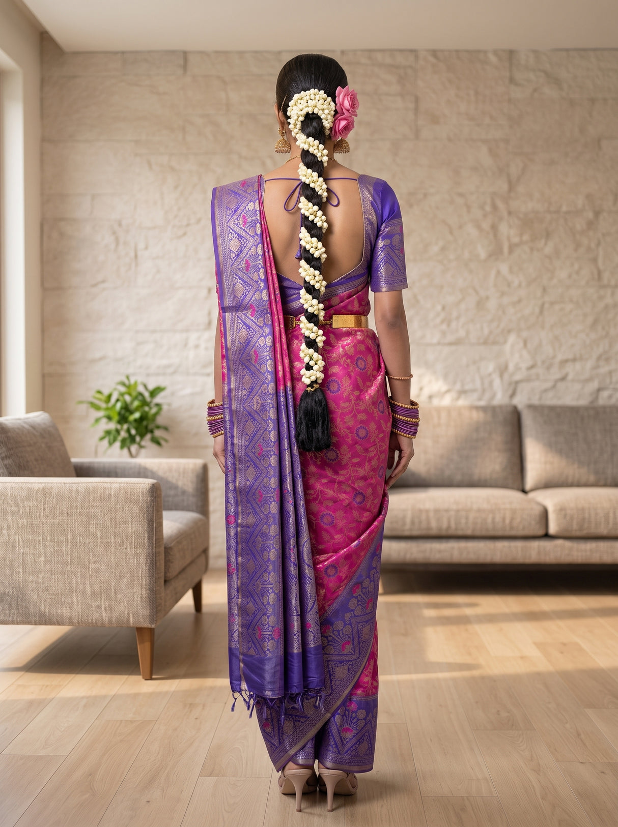 MIMOSA Rani Saree Saree — pose 2 styling detail