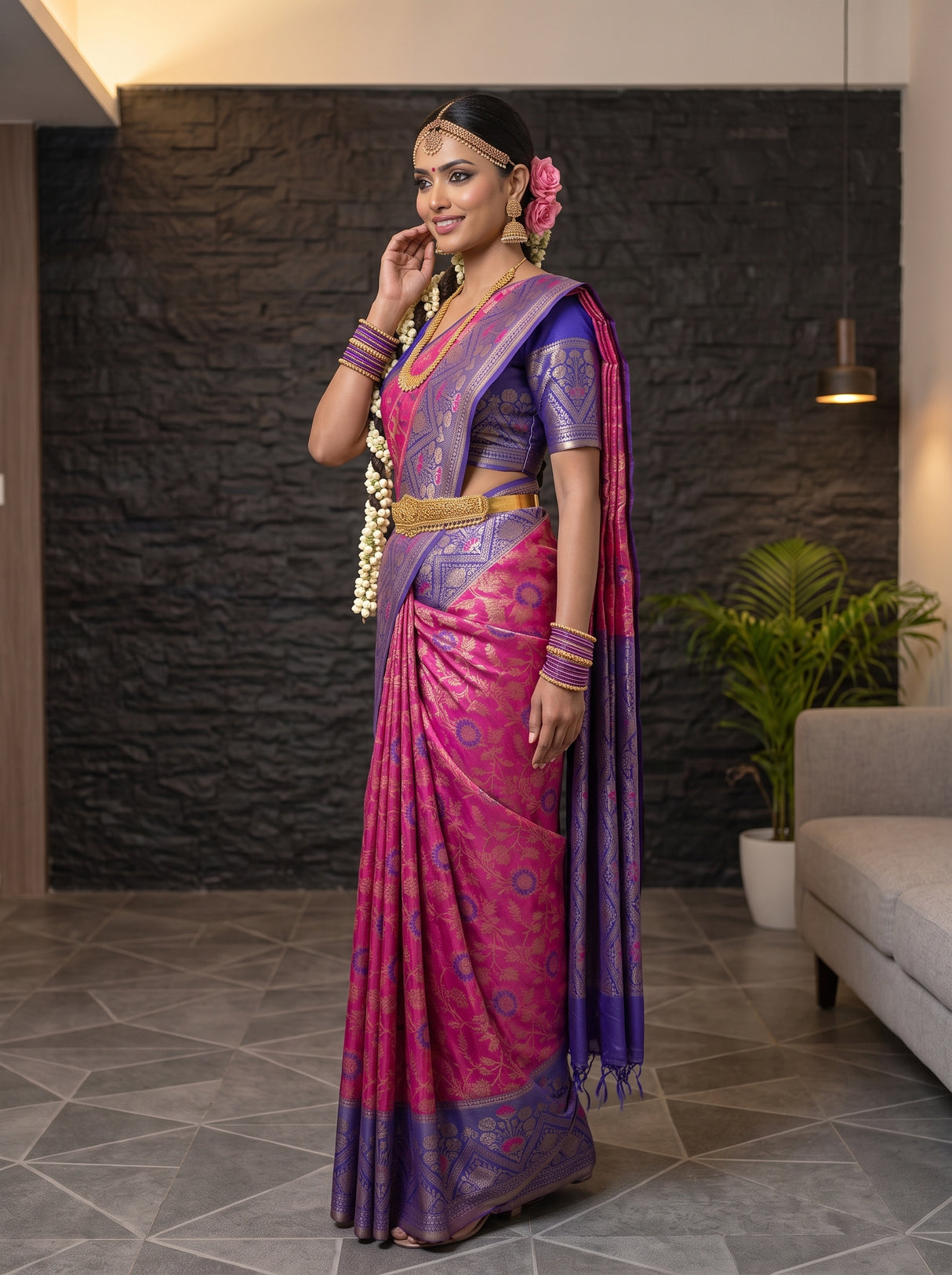 MIMOSA Rani Saree Saree — pose 3 styling detail