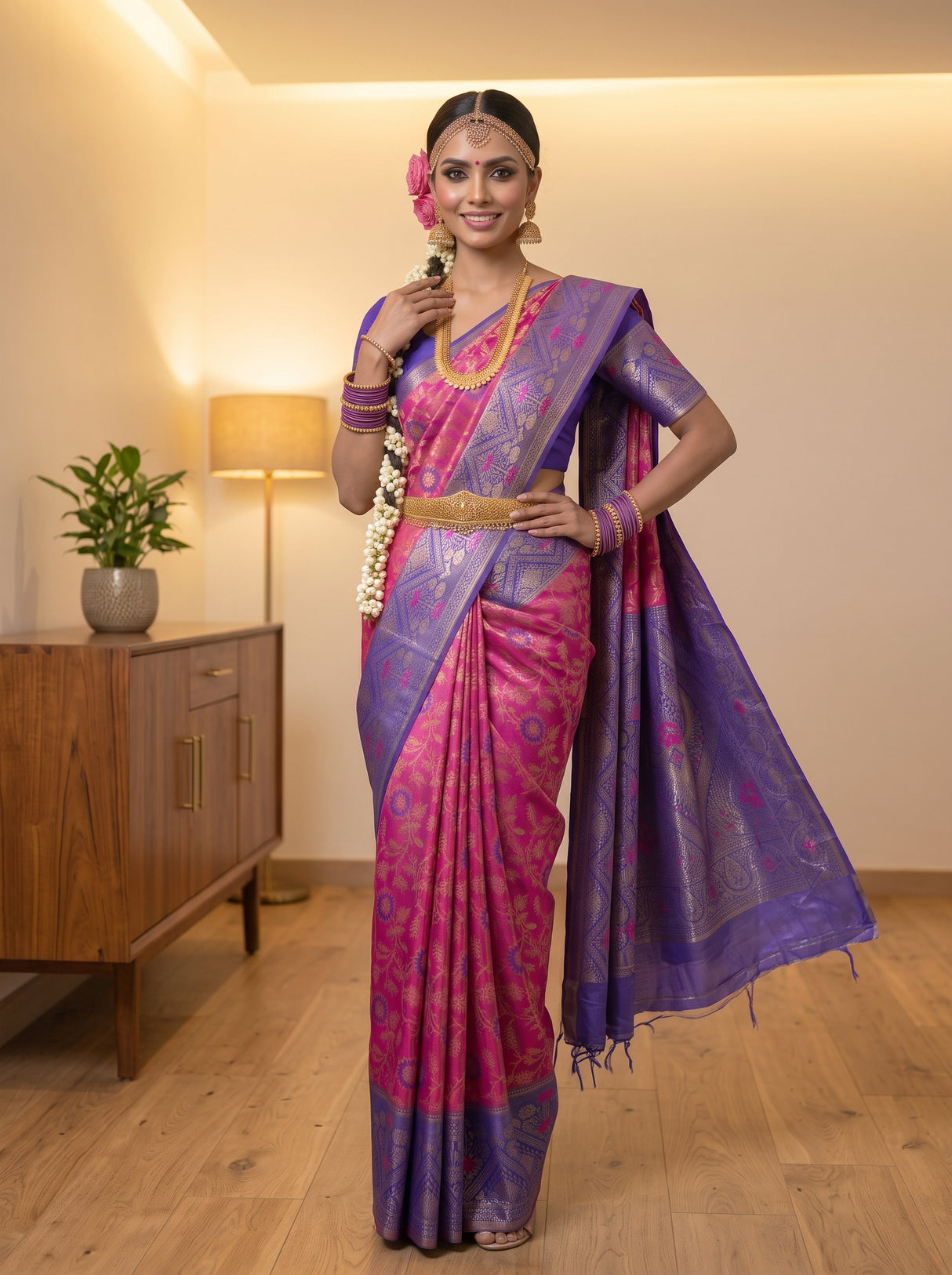MIMOSA Rani Saree Saree — pose 4 styling detail
