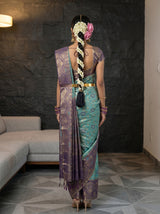 MIMOSA Sapphire Saree Saree — pose 2 styling detail