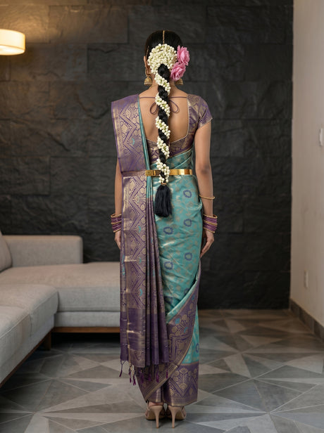 MIMOSA Sapphire Saree Saree — pose 2 styling detail