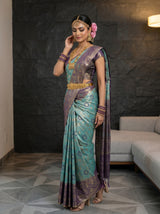 MIMOSA Sapphire Saree Saree — pose 3 styling detail