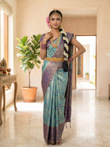 MIMOSA Sapphire Saree Saree — pose 4 styling detail