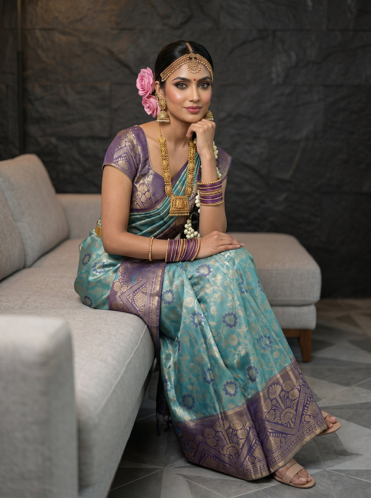 MIMOSA Sapphire Saree Saree — pose 8 styling detail