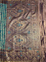 MIMOSA Sapphire Saree Saree — pallu and zari work detail