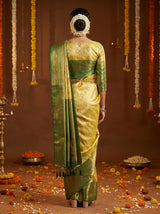 MIMOSA Gold Kanjivaram Art Silk Saree — Blouse Fabric Detail