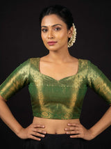 MIMOSA Gajari Kanjivaram Art Silk Saree — blouse close-up